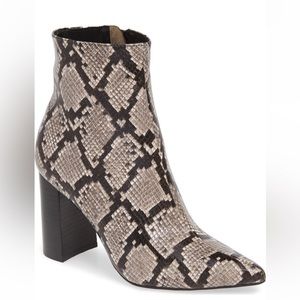 Jeffrey Campbell Raven Bootie Snake Print Leather